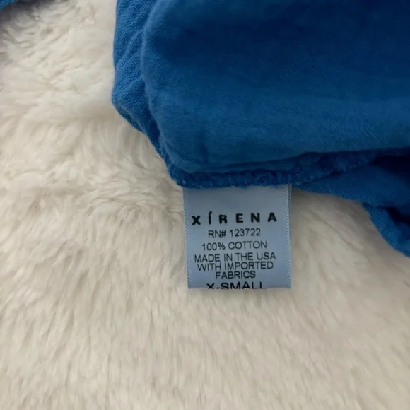 Xirena Bex Cotton Ruffle V-Neck Top in Deep Wave Size XS NEW Gauze Lightweight - Picture 9 of 14